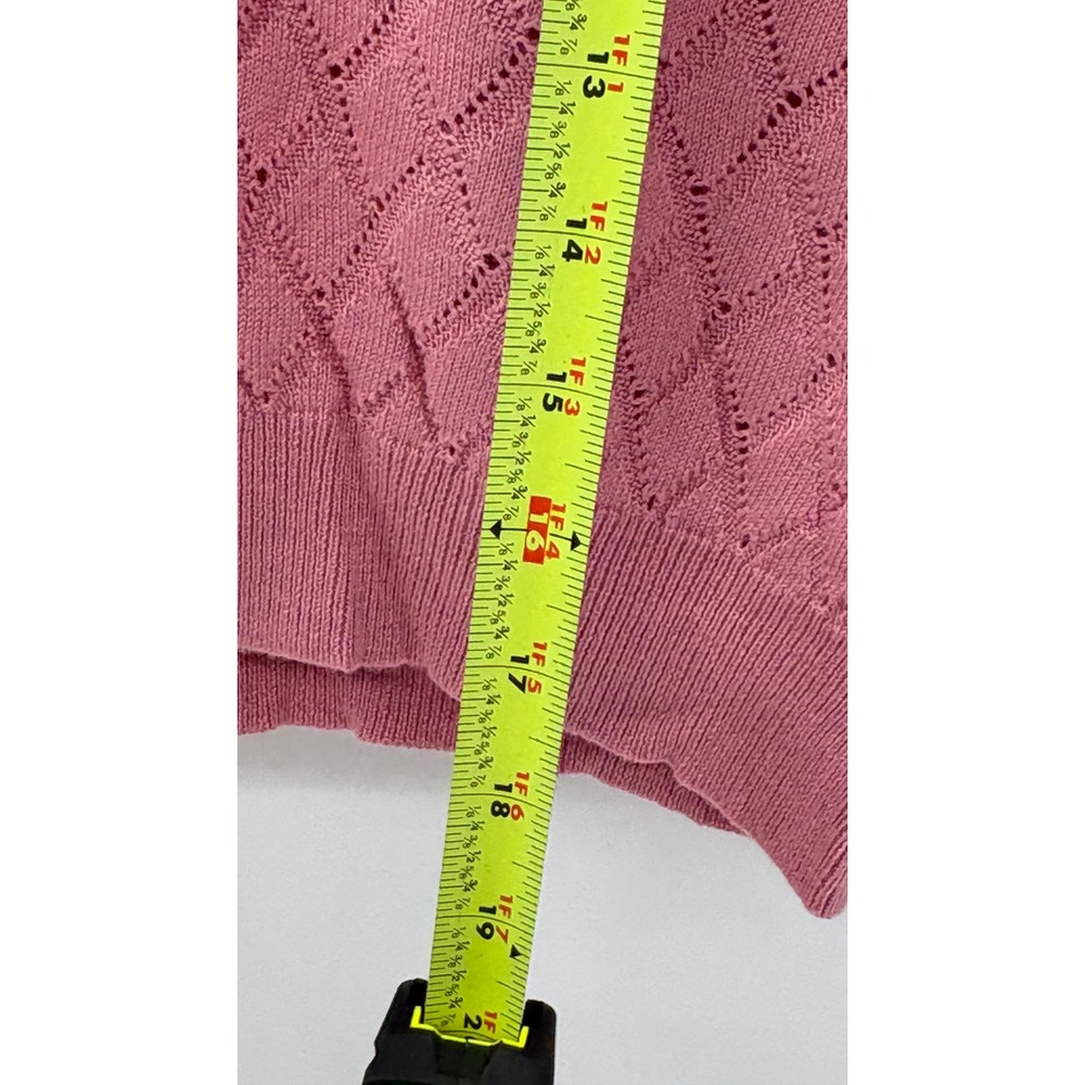 Tularosa Revolve Sweater Blouse Flutter Sleeve Crochet Women Medium Pink New - Picture 9 of 13